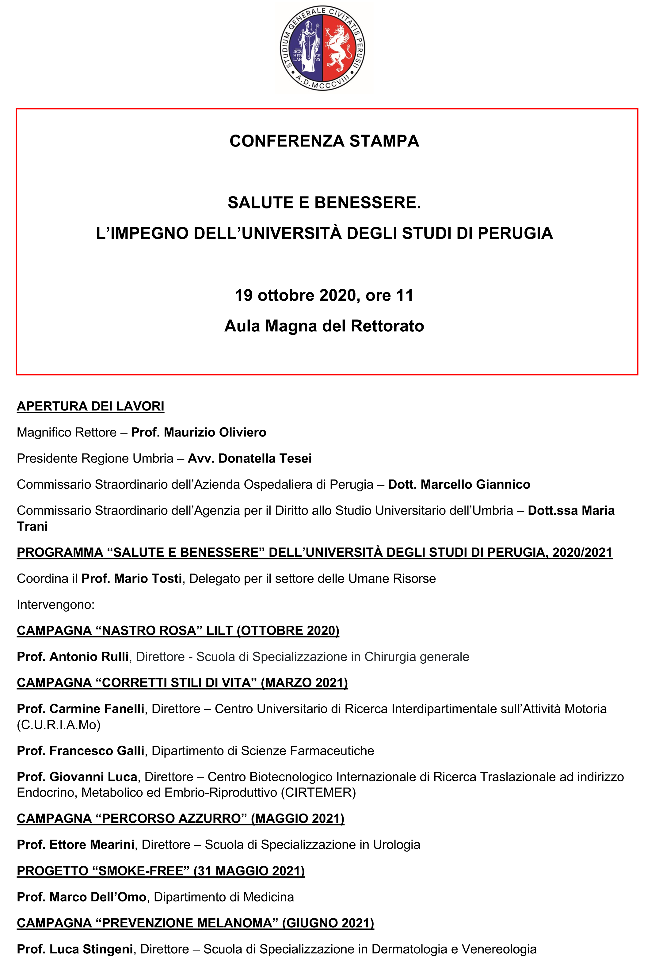 programma salute e benessere